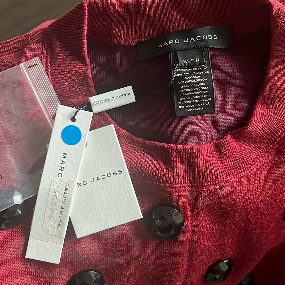 Marc Jacobs Crewneck Sweater in Red, NWT, Size XS - Picture 4 of 6